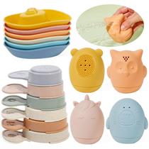 Brinquedos de banho para bebês AMCHSURI, pacote com 16, para crianças de 1 a 3 anos com barcos