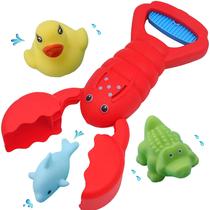 Brinquedos de banho para bebês KDO Grabber Lobster Claw Catcher com 3 peixes