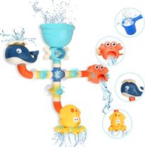 Brinquedos de banho para crianças, tubos de bricolage, tubos com cascata, caixa de cores - HUOGUO