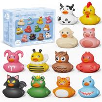 Brinquedos de banho Rubber Ducks Graarain, 12 unidades para crianças menores de 18 meses