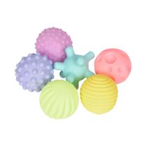 Brinquedos de Banho Sensoriais para Bebês - 6 Peças de Bolas de Borracha Macia com Som