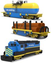 Brinquedos de banho SplasheZ Cargo Train sem molde para bebês e crianças pequenas