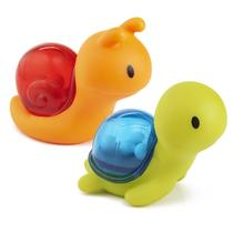 Brinquedos de banho Water Squirting Munchkin Turtle and Snail, pacote com 2