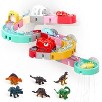 Brinquedos de banho Zeewoo DIY Water Slides Tracks com 6 Dino Kids 4-8