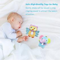 Brinquedos de cadeirinha de bebê, chocalho de pelúcia macio infantil, animal bonito