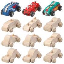Brinquedos de carro DIY de madeira Sumind 12 peças para casa de estudantes Brinquedos de carro DIY de madeira Sumind 12 peças para casa de estudantes