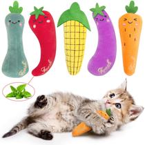 Brinquedos de Catnip ETEKYER para Gatos - Conjunto com 5 Peças (Cenoura, Milho)