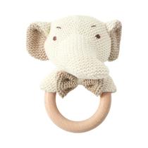 Brinquedos De Chocalho De Madeira Em Crochê De Urso Fofo Para Bebês, Mordedor Para Recém-Nascidos,