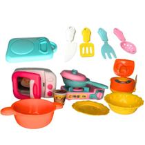 Brinquedos de Cozinha em MIniatura Conjunto com 14 Peças Eletrodomésticos e Utensílios