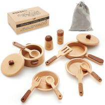 Brinquedos de cozinha Montessori WHOHOLL Wooden Play Kitchen Set
