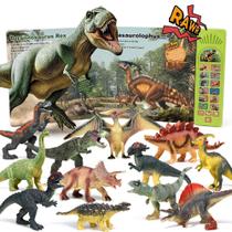 Brinquedos de dinossauro OENUX com livro de som interativo para crianças de 3 a 5