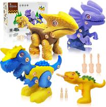 Brinquedos de dinossauro para crianças Take Apart Brinquedos de dinossauro com broca elétrica STEM Building Dinosaur Toys for Boys Girls Construction Educational Learning Toy Set Presentes de Natal de aniversário