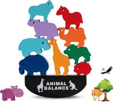 Brinquedos de empilhamento de animais Brinquedos empilháveis para crianças 3-6 Brinquedos de dinossauro para menino de 2 anos Brinquedos Montessori para 3 anos de idade Empilhamento de dinossauro de madeira para brinquedos de um anoAnimal selvagem