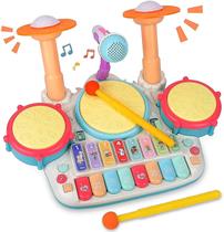 Brinquedos de instrumentos musicais para bebês, tambor e pia