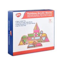 Brinquedos de madeira Rainbow Sensory Blocks BOHS para crianças pequenas (24 unidades)