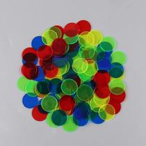 Brinquedos De Matemática Montessori 100 Peças Moedas Plásticas Coloridas Para Bingo, Material