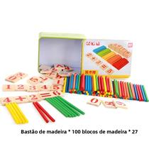 Brinquedos De Matemática Montessori Para Crianças Pré-escolares Contadores Varas Caixa De Ferro