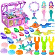 Brinquedos de mergulho para piscina VGOFUN Mermaid 31 unidades com tesouro pirata