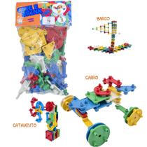 Brinquedos De Montar Ligs Solapa 70 Peças Coloridas Brinquedo Educativo + 3 anos