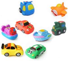Brinquedos de natação de banho toymytoy,8 brinquedos de mini piscina sortidos 3 carro de corrida + trem + barco + hovercraft + helicóptero + caça