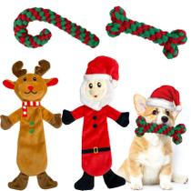 Brinquedos de Natal para cães MISS FANTASY Stuffless, pacote com 4 para cães
