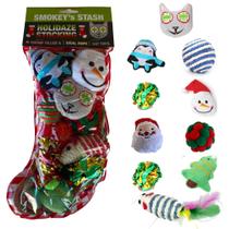 Brinquedos de Natal para Gatos - Estoque Smokey's Stash com Catnip