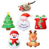 Brinquedos de Natal para Gatos Potaroma - 5 Unidades com Catnip e Som