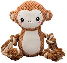 Brinquedos de pelúcia fofos para cães, brinquedos de pelúcia para cães, brinquedos duráveis para cães, para o tédio, brinquedos interativos para mastigar cães de pelúcia para cães pequenos, médios e grandes (macaco)