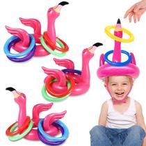 Brinquedos de piscina infláveis Flamingo Ring Toss Game 15 unidades Camlinbo Brinquedos de piscina infláveis Flamingo Ring Toss Game 15 unidades Camlinbo