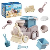 Brinquedos de praia Bupduq, conjunto de brinquedos de areia para crianças de 8 peças, Train Silicone Brinquedos de praia Bupduq, conjunto de brinquedos de areia para crianças de 8 peças, Train Silicone