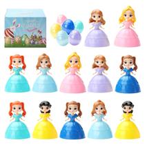 Brinquedos de princesa pré-cheios de ovo de páscoa, 12 unidades para crianças