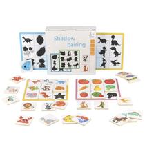 Brinquedos De Quebra-Cabeça De Formas De Madeira Montessori Para Crianças Animal Fruta Sombra