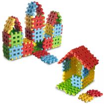 Brinquedos Educativo Blocos de Encaixar Montar Criar 60 pçs - Cometa Brinquedos