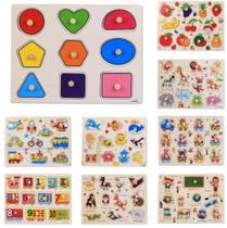 Brinquedos Educativos 3D Quebra-Cabeça Brinquedos Cognitivos Frutas Veículos Números Animais Formas