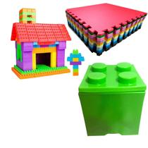 Brinquedos Educativos Caixa LEGO P, Tatame 1x1 e 200 Multiblocos