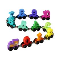Brinquedos Educativos De Trem Magnético De Madeira Colorida, Blocos De Construção Para Coordenação Brinquedos Educativos De Trem Magnético De Madeira Colorida, Blocos De Construção Para Coordenação