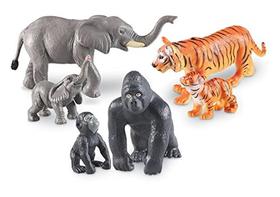 Brinquedos Educativos Jumbo Jungle Animals - 6 Animais - Para Crianças a partir de 2 Anos