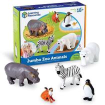 Brinquedos Educativos Jumbo Zoo Animals - Macaco, Pinguim, Zebra, Urso Polar e Hipopótamo (2+ anos)