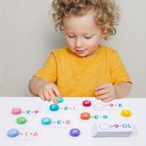 Brinquedos Educativos Pré-escolares: Blocos de Madeira, Números e Cartões Flash