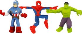 Brinquedos Elásticos JA-RU Marvel Avengers - Hulk, Capitão América e Homem-Aranha