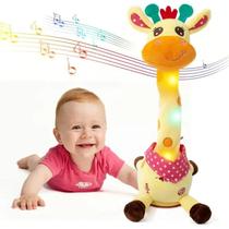 Brinquedos elétricos de girafa que podem balançar, cantar, dançar, emitir luz e falar