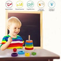 Brinquedos empilháveis de madeira Stacker Toy Rainbow Tower Stacking Toys