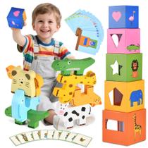 Brinquedos empilháveis DICROON Montessori de 2 a 5 anos com mais de 60 quebra-cabeças