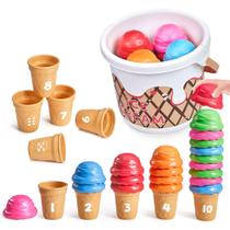 Brinquedos empilháveis JoyCat Ice Cream Preschool Learning 30 unidades de 3 a 5 anos