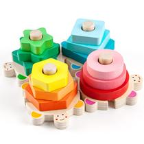 Brinquedos empilháveis WOOD CITY Montessori Shape Sorter de 12 a 18 meses