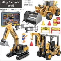 Brinquedos Escavadeira Empilhadeira Bulldozer Caminhão Die cast Móvel Garra Carregador Escavadeira Caminhões Brinquedos