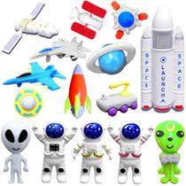 Brinquedos Espaço Astronautas Foguete ETs Ovnis Ufo 20 Peças