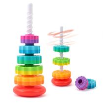 Brinquedos giratórios para bebês Riuja Rainbow Ring Stacker 1-3Y