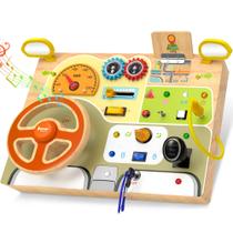 Brinquedos infantis Montessori JGOBUB Busy Board com interruptor de luz