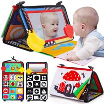 Brinquedos infantis Tummy Time Baby Mirror Thremhoo com livro e mordedor